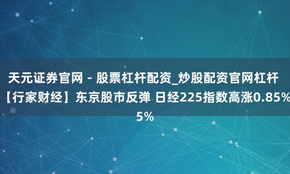 天元证券官网 - 股票杠杆配资_炒股配资官网杠杆 【行家财经】东京股市反弹 日经225指数高涨0.85%